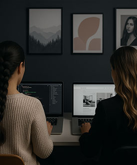 The Dinovate Studio team designing at their workstations
